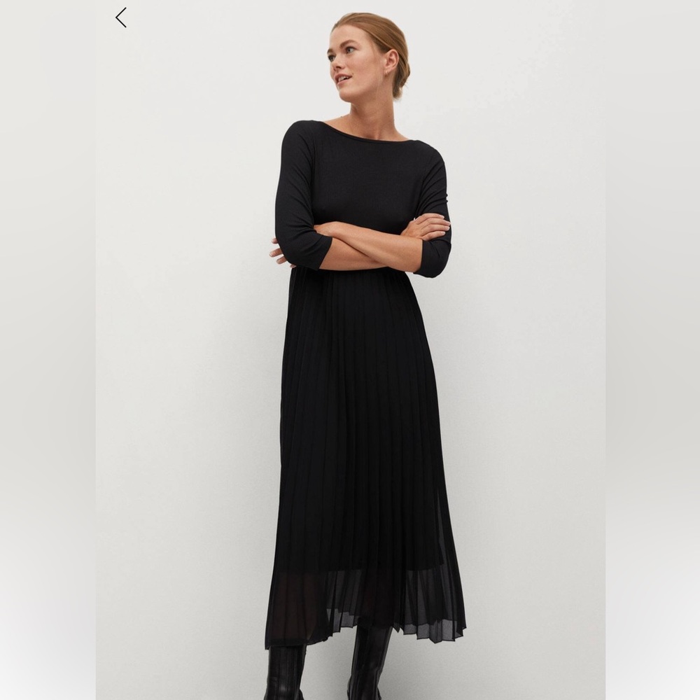 Mango Black Midi Dress